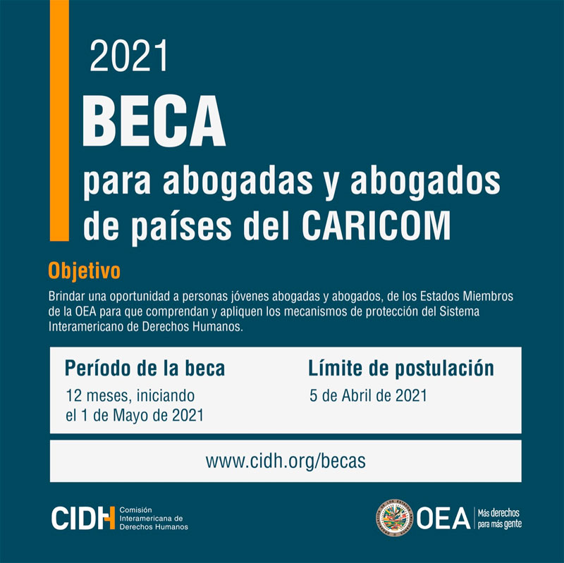 Imagen de Beca OEA para abogadas y abogados de los países del CARICOM, 2021, 