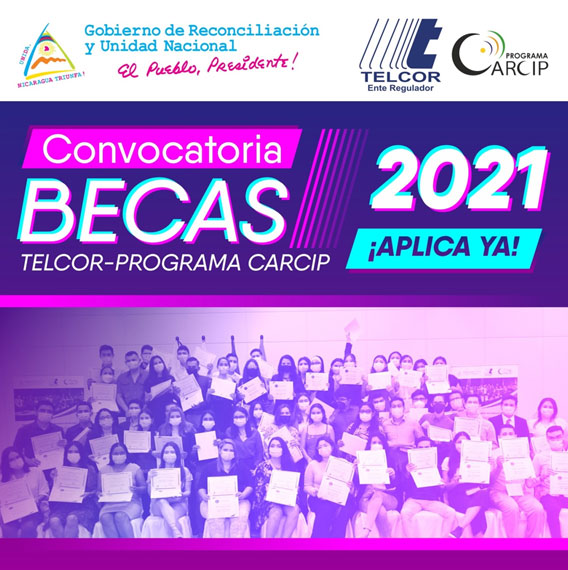 Imagen de Becas Tecnológicas TELCOR-CARCIP para nicaragüenses, 2021, 