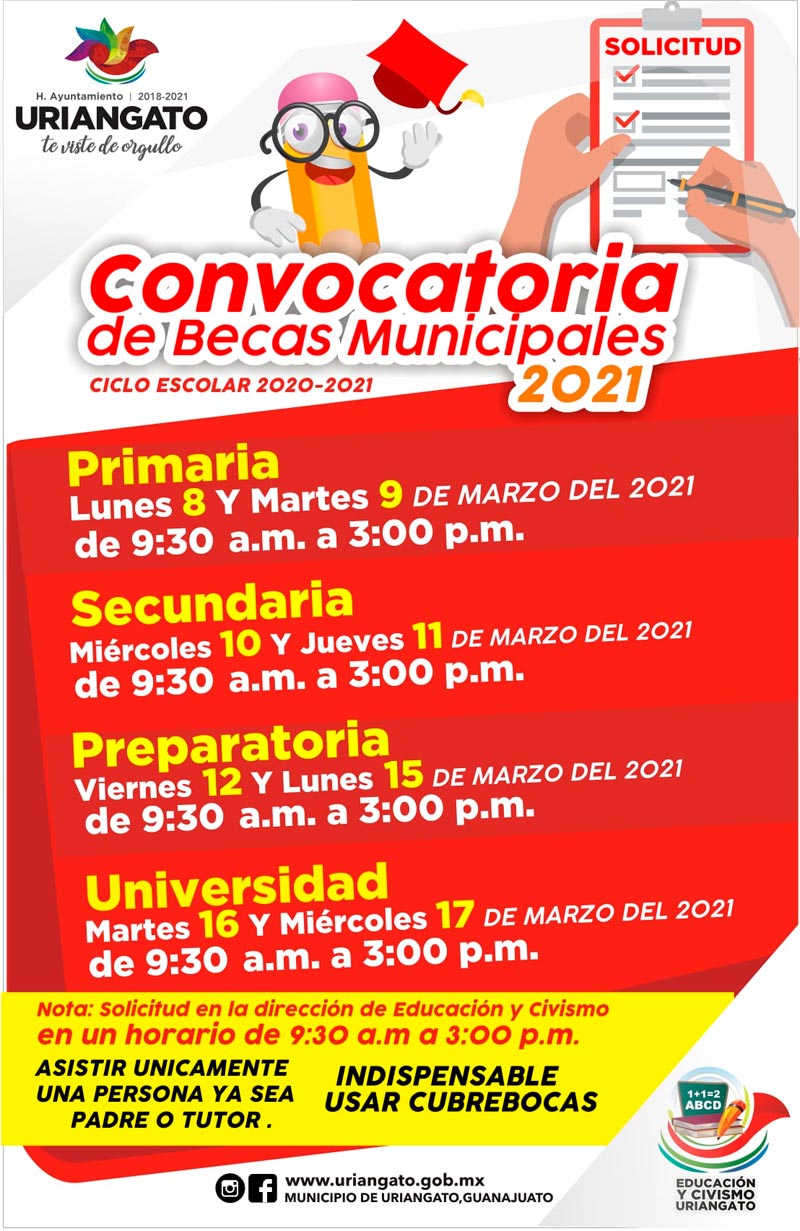 Imagen de Programa de Becas Municipal, Uriangato, Guanajuato, 2021, 