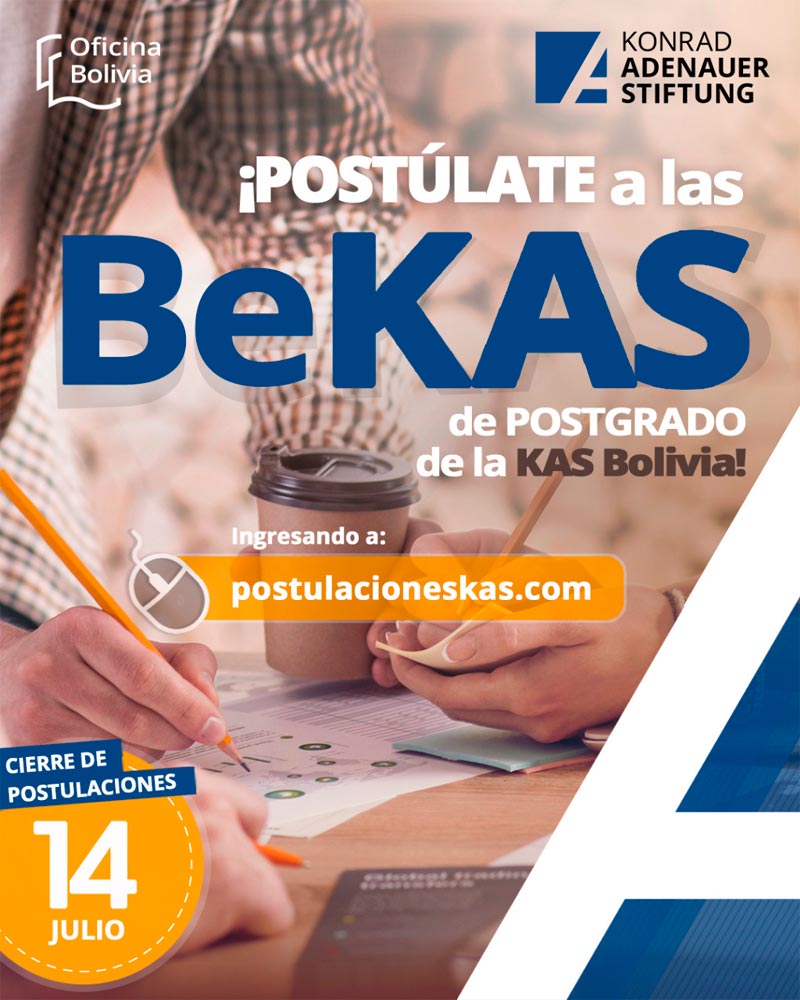 Becas para estudios de posgrado de la Fundación Konrad Adenauer - KAS, Bolivia, 2021