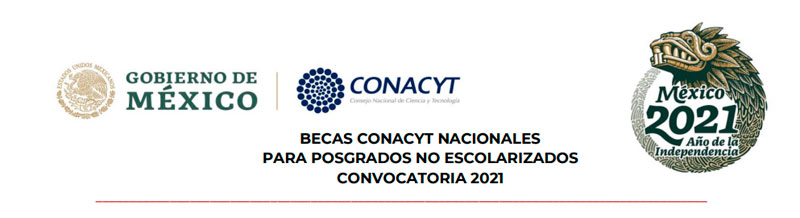 Becas para Posgrados de modalidad no escolarizada - CONACYT Nacionales, 2021