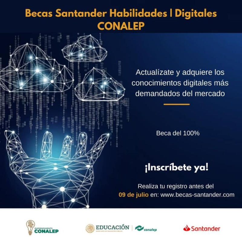 Becas Santander Habilidades - Digitales CONALEP, 2021