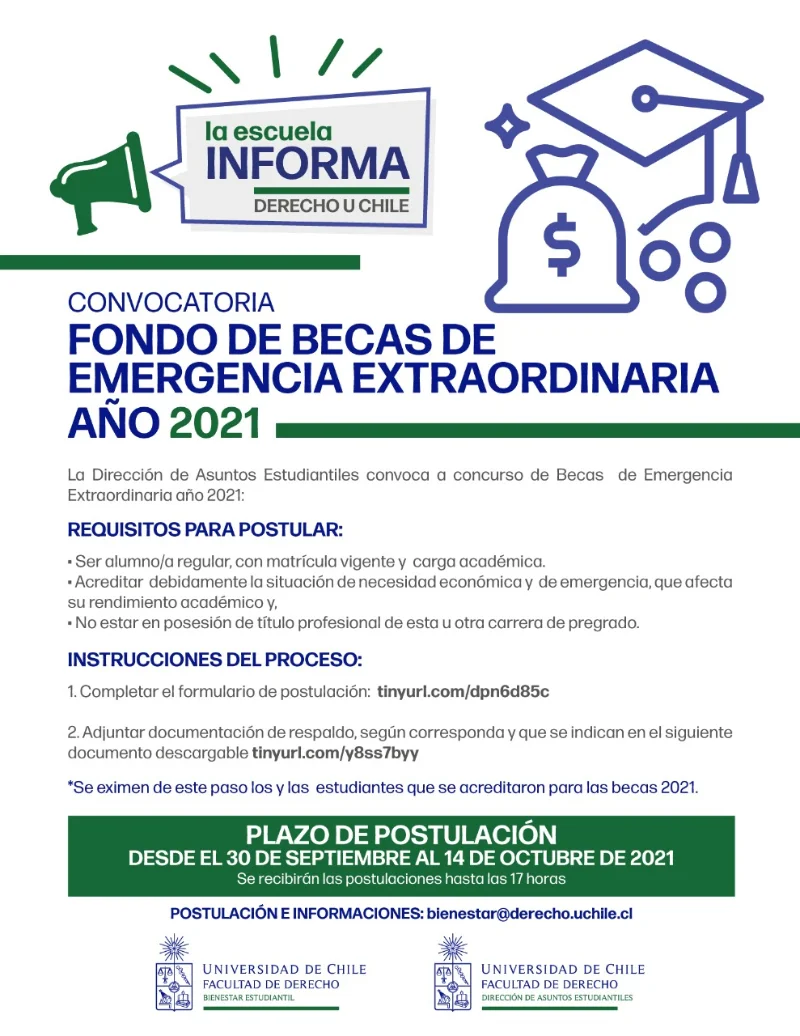 Fondo de becas de emergencia extraordinaria de la Universidad de Chile, 2021