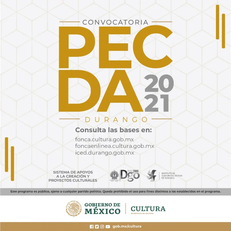 Programa de Estímulo a la Creación y Desarrollo Artístico - PECDA, Durango, 2021