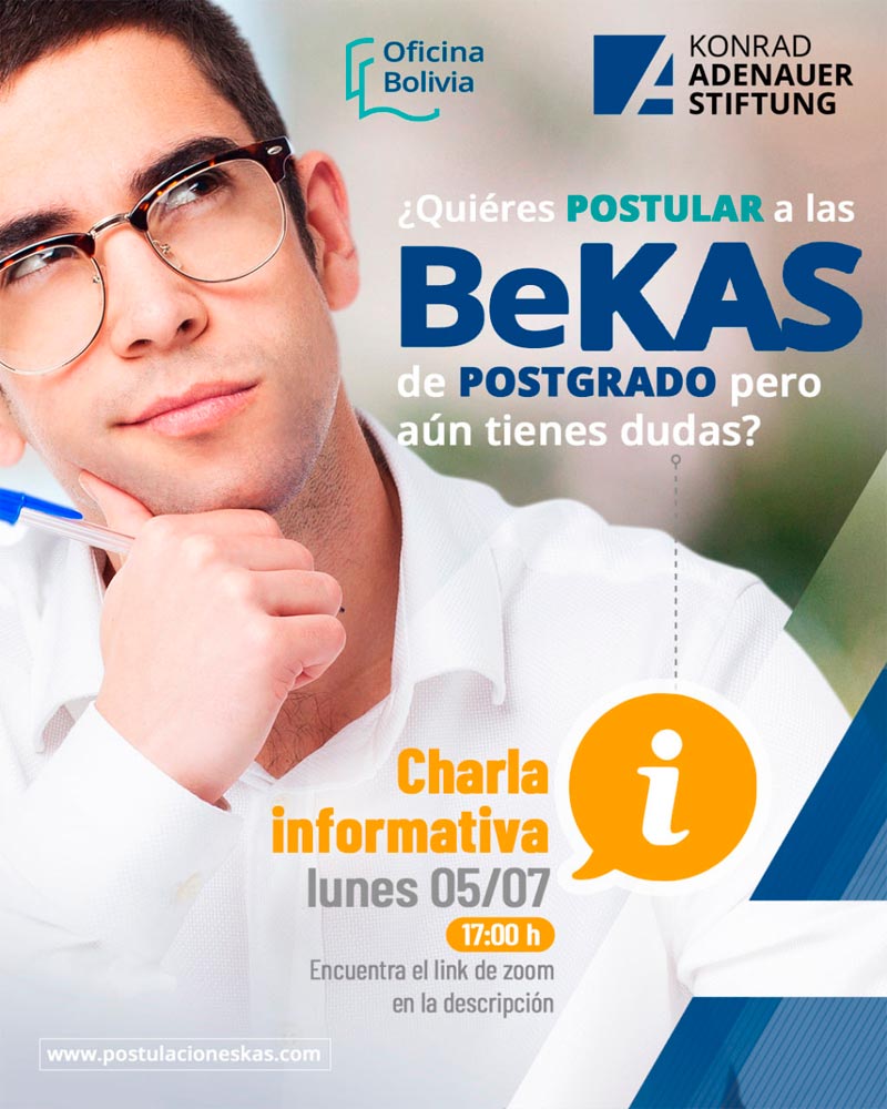 Imagen de Becas para estudios de posgrado de la Fundación Konrad Adenauer - KAS, Bolivia, 2021