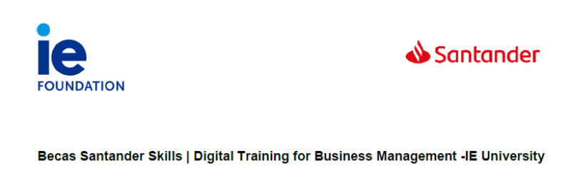 Imagen de Becas Santander Skills - Digital Training for Business Management - IE University, 2021