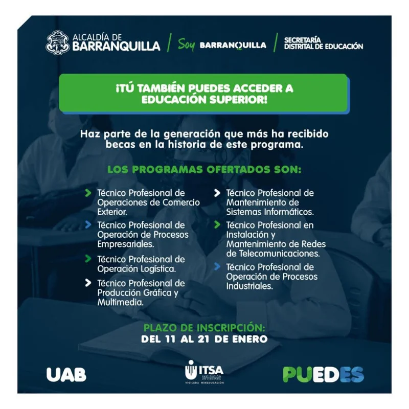 Becas Universidad al Barrio - Alcaldía de Barranquilla, 2022-1