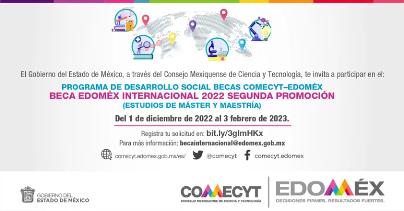 Beca Edoméx Internacional del Comecyt - Edoméx, 2022-2