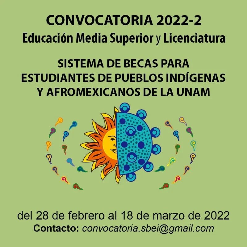 Becas UNAM para estudiantes de pueblos indígenas y afrodescendientes (SBEI) - Licenciatura, 2022-2