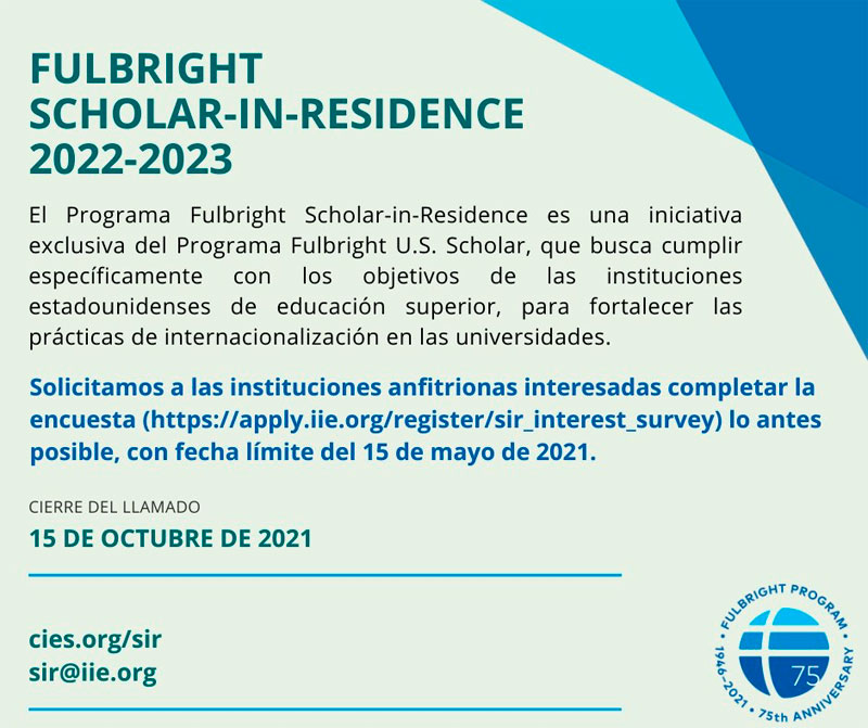 Becas Fulbright - Programa Scholar-in-Residence para uruguayos, 2022-2023