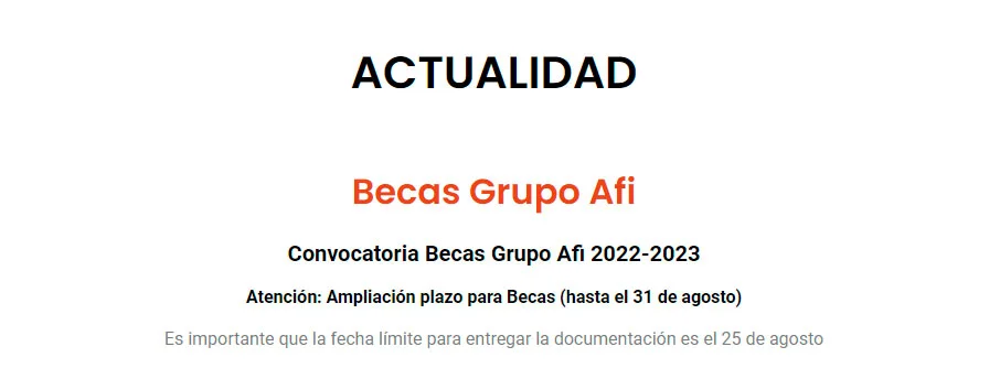 Imagen de Becas Grupo AFI, 2022-2023
