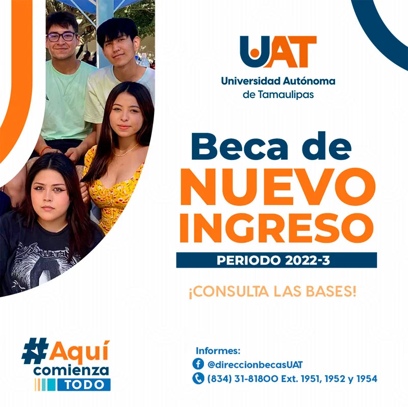 Imagen de Beca de exención de pago para nuevo ingreso - Universidad Autónoma de Tamaulipas, UAT, 2022-3