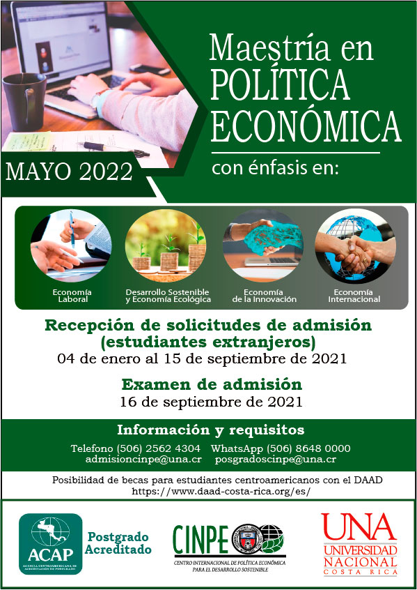 Imagen de Becas DAAD - Universidad Naciona de Costa Rica para Maestría en Política Económica, 2022, 