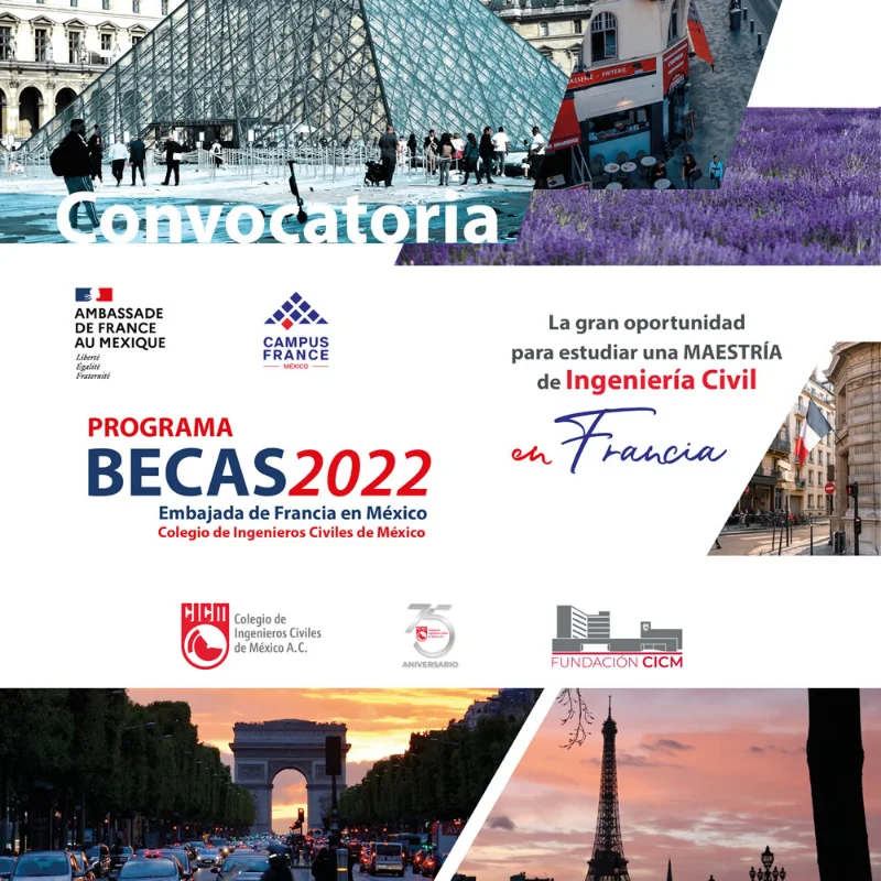 Beca Embajada de Francia - CICM para ingenieros civiles, 2022