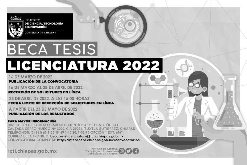 Beca Tesis Licenciatura - Gobierno de Chiapas, 2022