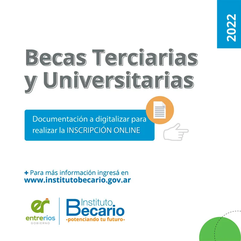 Beca Universitaria, Instituto Becario - Entre Ríos, 2022