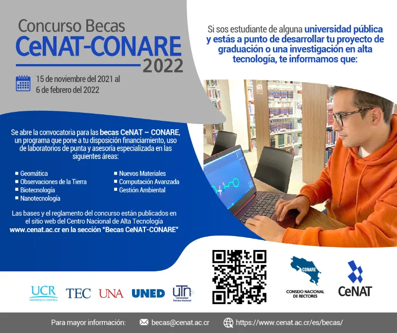 Becas CeNAT - CONARE para el apoyo de proyectos de graduación e investigación, 2022