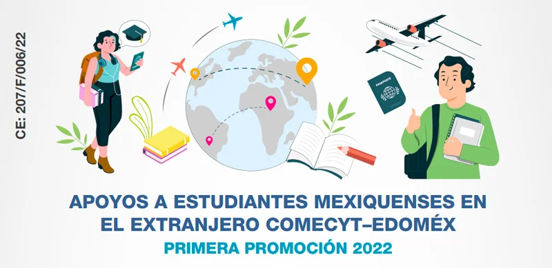 Becas Comecyt-Edoméx para apoyos a estudiantes mexiquenses en el extranjero - Gobierno del Estado de México, 2022