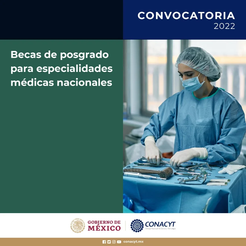Becas CONACYT Nacionales para Posgrados de Especialidades Médicas, 2022
