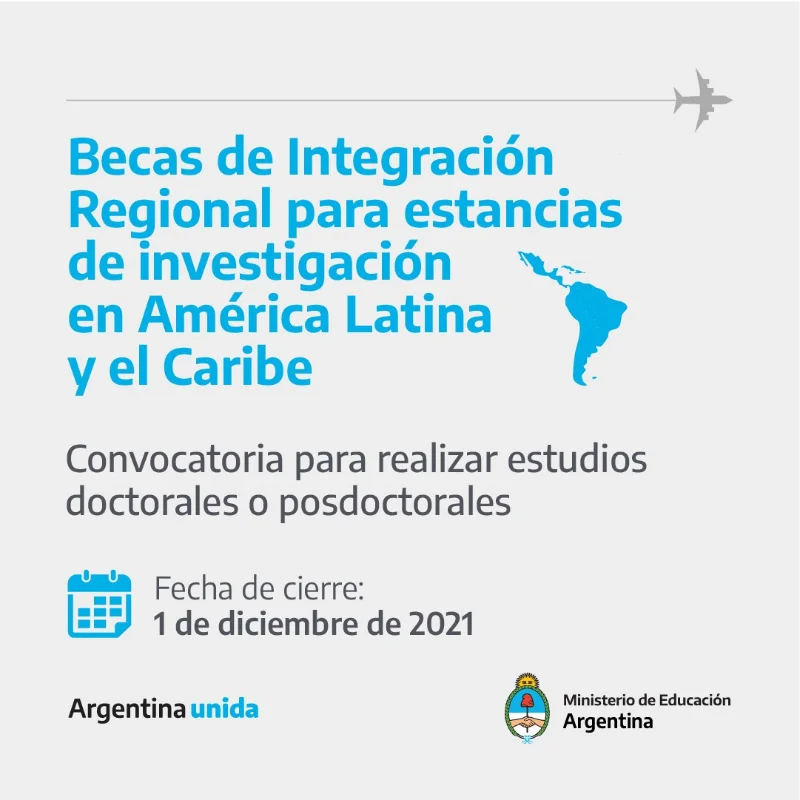 Becas de integración regional para investigadores argentinos, 2022