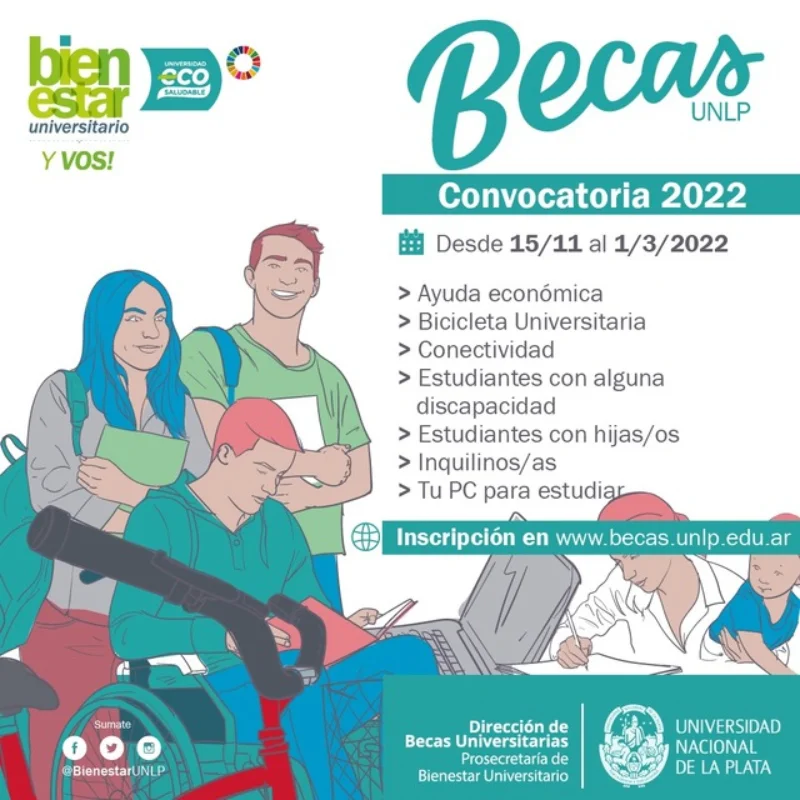 Becas de la Universidad Nacional de La Plata - UNLP, 2022