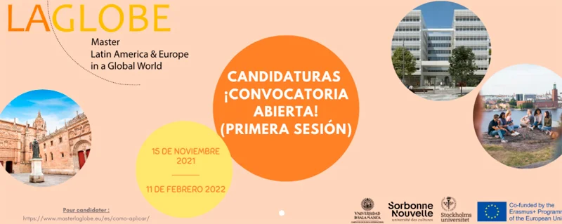 Becas Erasmus Mundus para el Master LAGLOBE, América Latina y Europa en un Mundo Global, 2022