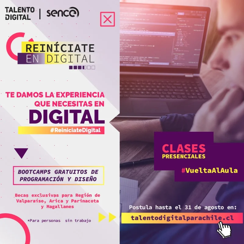 Becas Reiníciate en digital - Talento Digital - SENCE, 2022