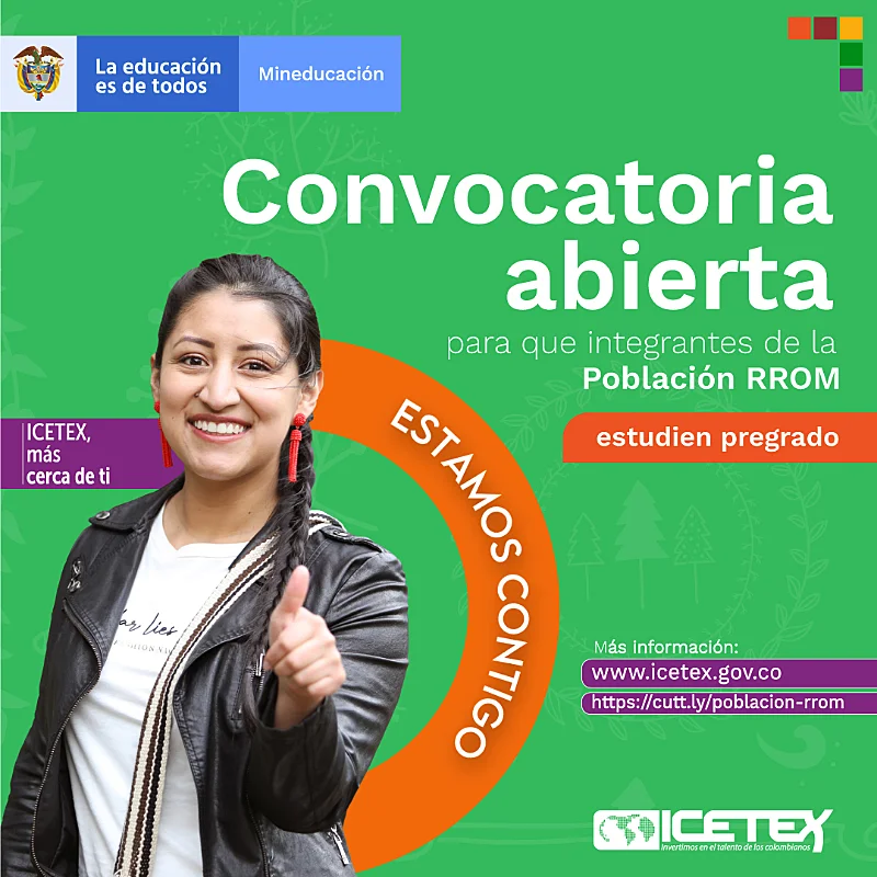 Convocatoria para acceso a educación superior a pueblos gitanos - ICETEX, 2022