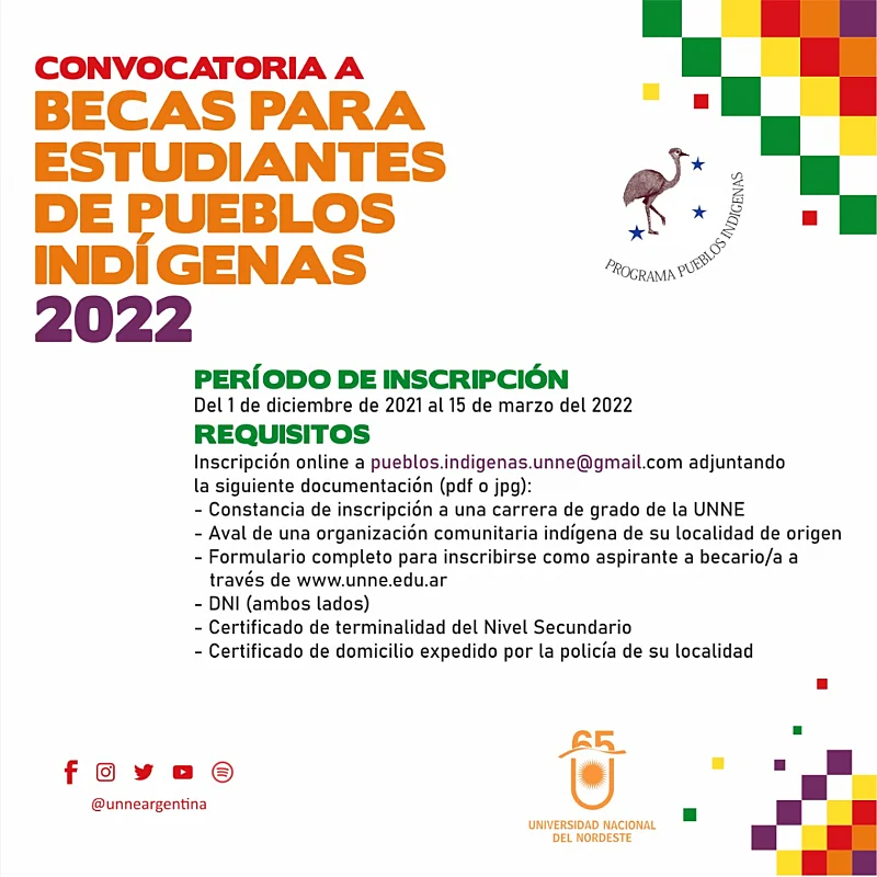 Programa de Becas para Pueblos Indígenas - UNNE, 2022