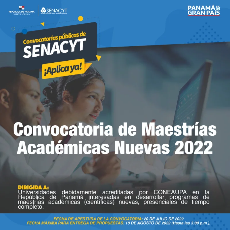 Imagen de Becas Senacyt de Maestrías Académicas Científicas nuevas, 2022