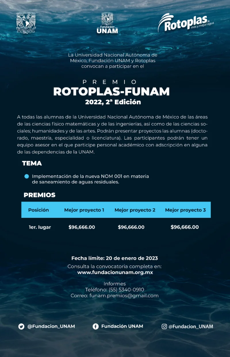 Imagen de Premio Rotoplas - FUNAM, 2022
