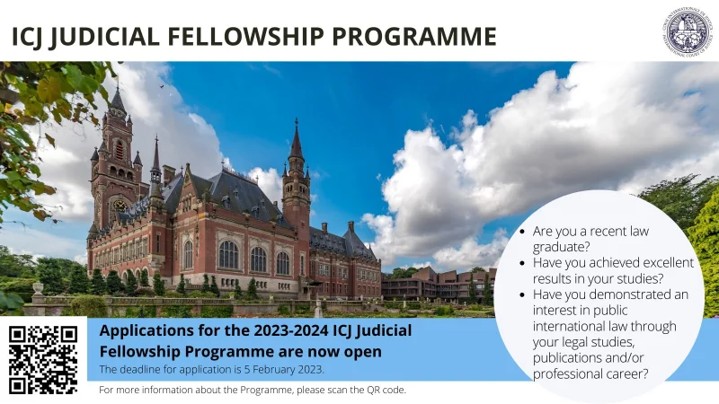 Programa de becas judiciales de la Corte Internacional de Justicia, 2023-2024