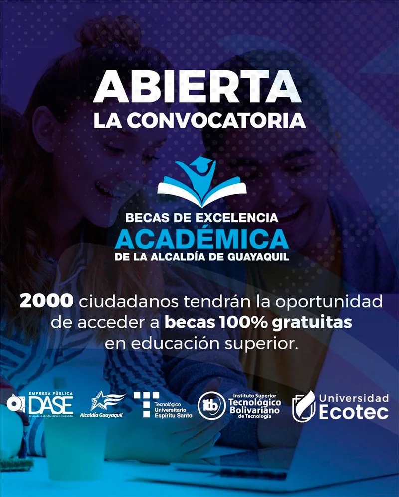 Becas de excelencia académica | Alcaldía Guayaquil con el Instituto Superior Tecnológico Espíritu Santo, 2023-2025