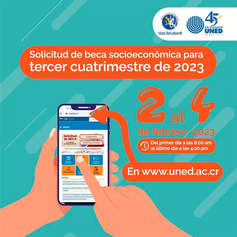Beca socioeconómica - Universidad Estatal a Distancia, Costa Rica - UNED, 2023-3