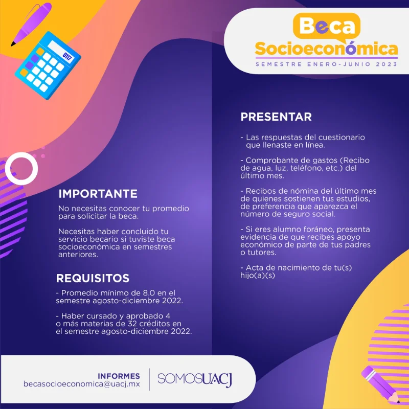 Imagen de Beca socioeconómica de la Universidad Autónoma de Ciudad Juárez - UACJ, 2023 (enero-junio)