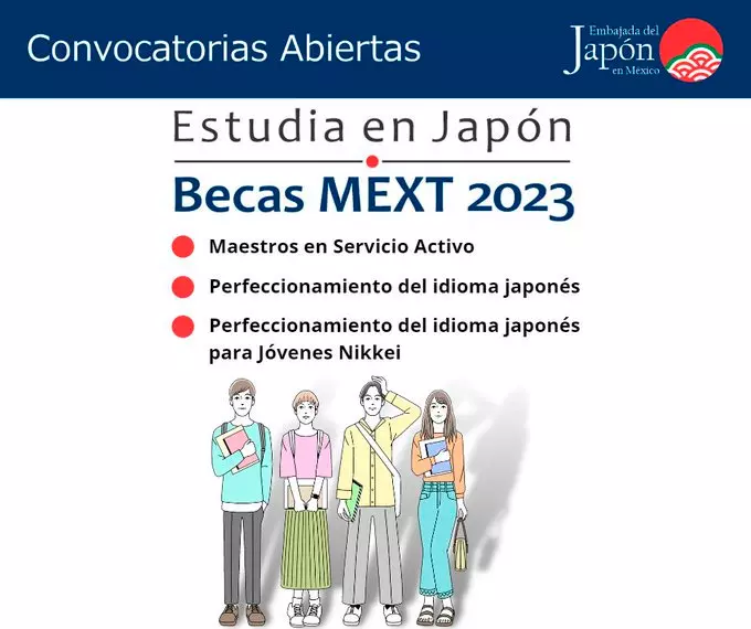 Becas Nikkei de perfeccionamiento del idioma japonés para mexicanos descendientes de japoneses en Japón - Monbukagakusho, 2023