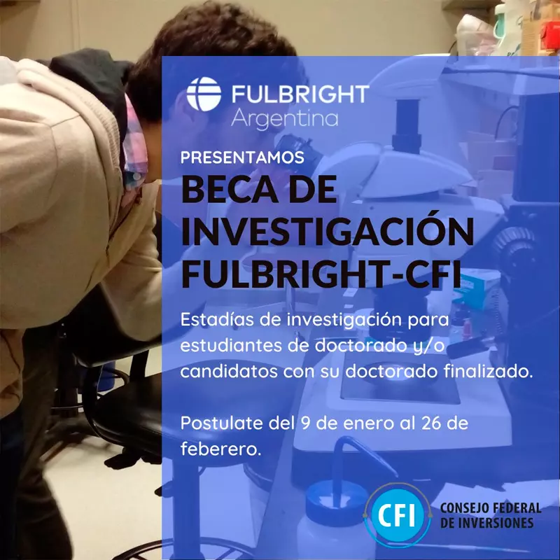 Beca de investigación Fulbright - Consejo Federal de Inversiones CFI, 2023
