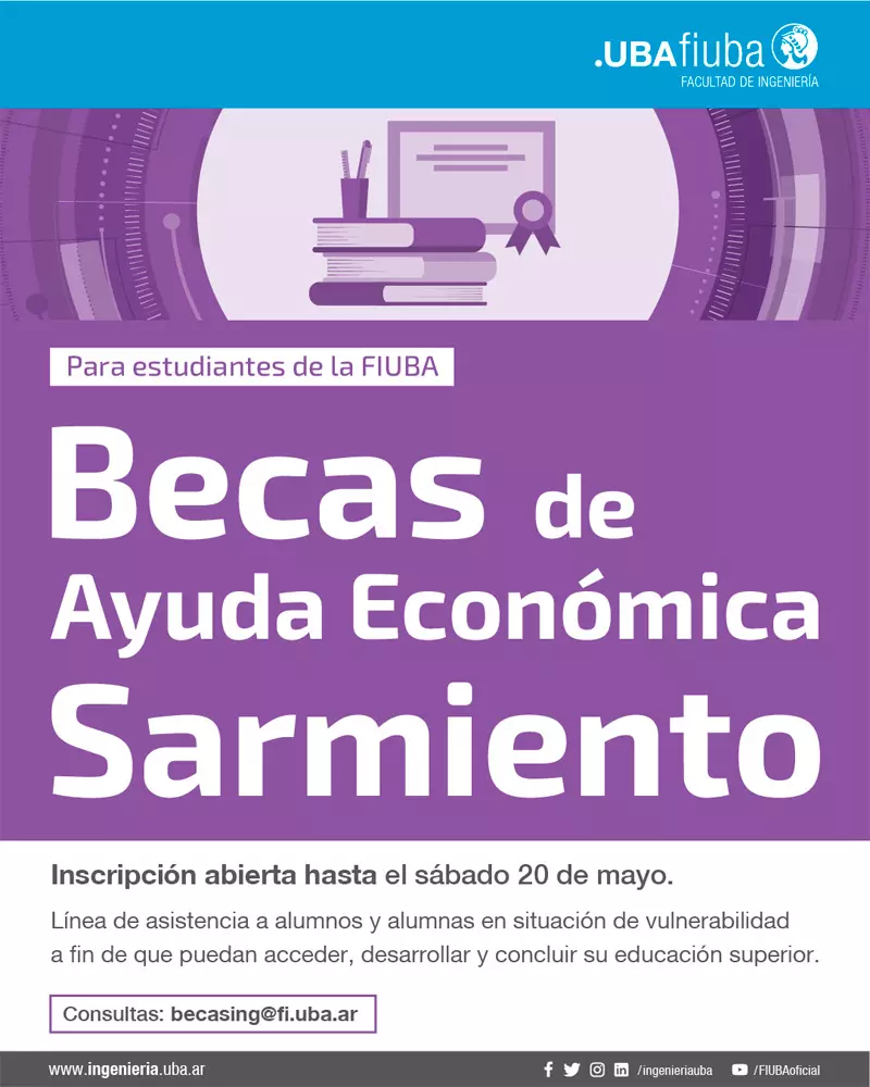 Becas de Ayuda Económica Sarmiento - Universidad de Buenos Aires UBA, 2023