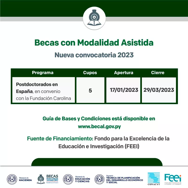 Becas de estancias cortas para la formación postdoctoral en España - BECAL, 2023
