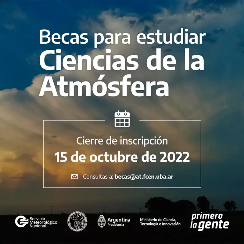 Becas de formación de Recursos Humanos en Ciencias de la Atmósfera - UBA, 2023