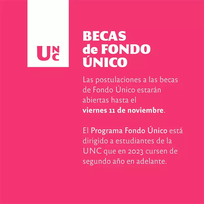 Becas Fondo Único de la Universidad Nacional de Córdoba - UNC, 2023