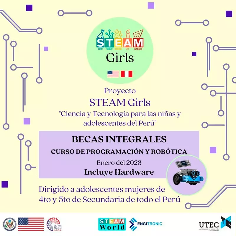 Becas integrales Proyecto STEAM Girls Perú, 2023
