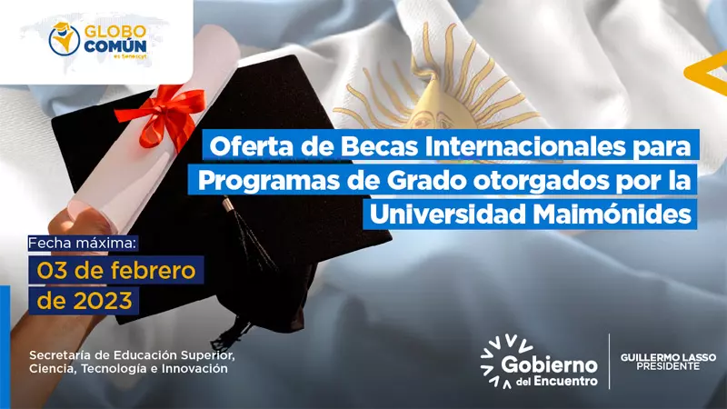 Becas internacionales para programas de grado Universidad Maimónides - SENESCYT, 2023