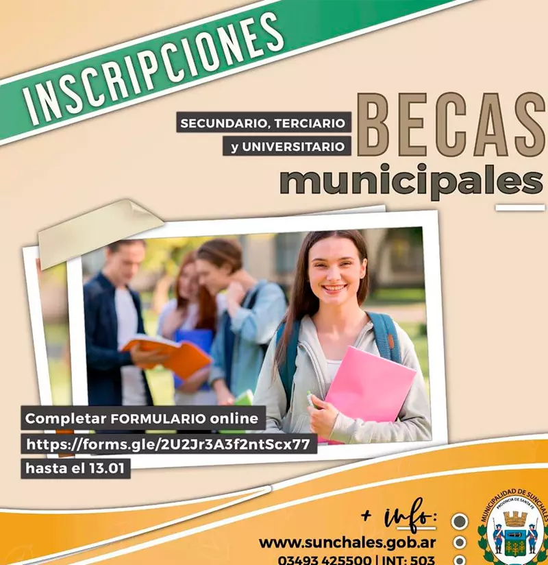 Becas municipales - Municipalidad de Sunchales, 2023