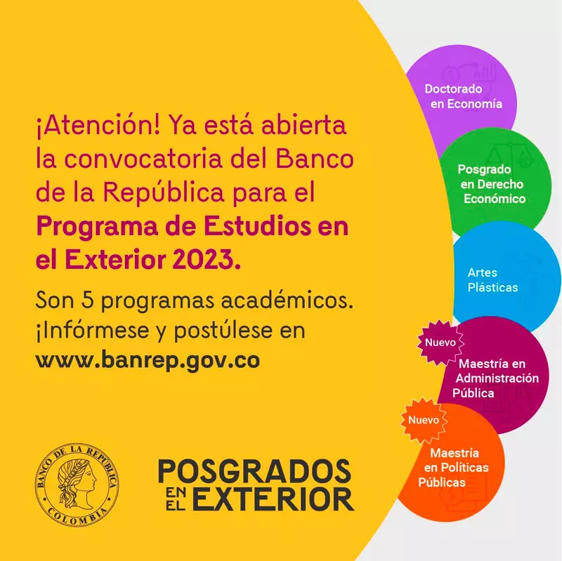 Becas para Posgrado en Derecho económico del Banco de la República de Colombia, 2023