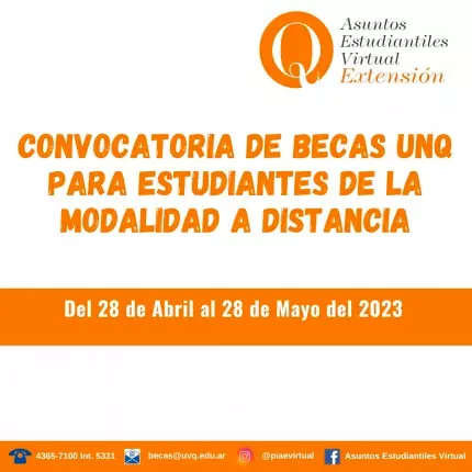 Becas para estudiantes de la modalidad a distancia - Universidad Nacional de Quilmes - UNQ, 2023