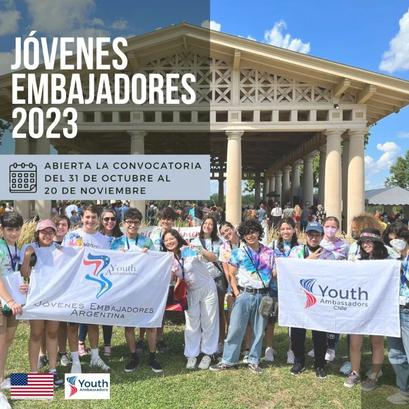Becas Programa Jóvenes Embajadores para chilenos en Estados Unidos - Youth Ambassadors Program YAP, 2023