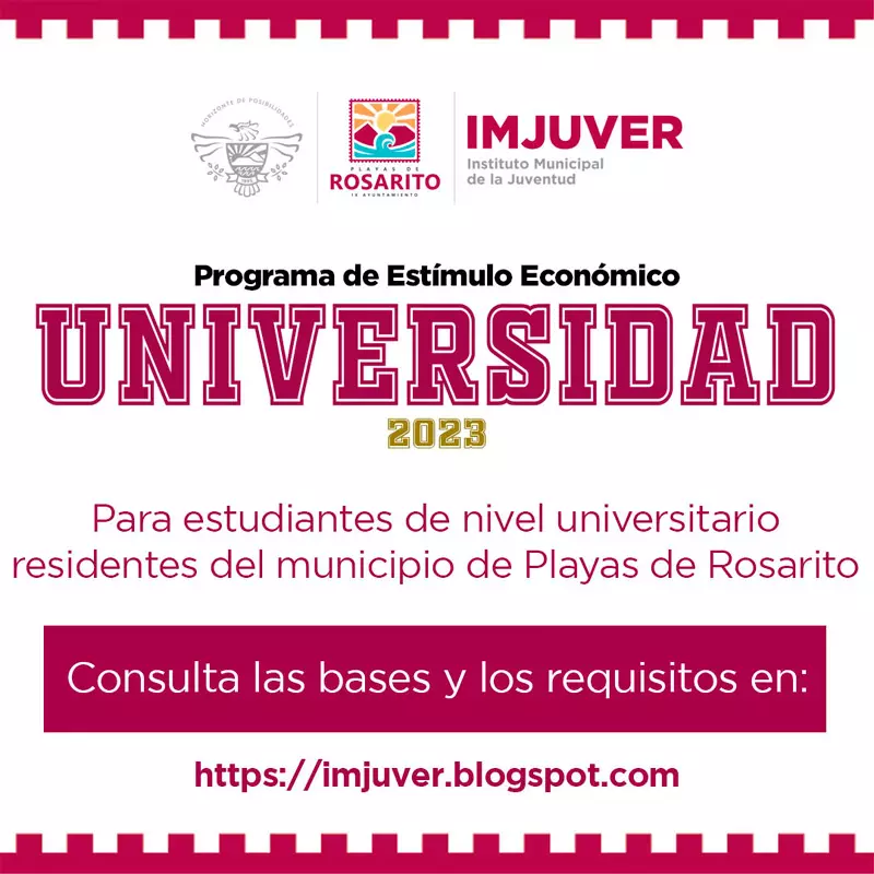 Estímulo Económico Universidad - IMJUVER Playas de Rosarito, 2023