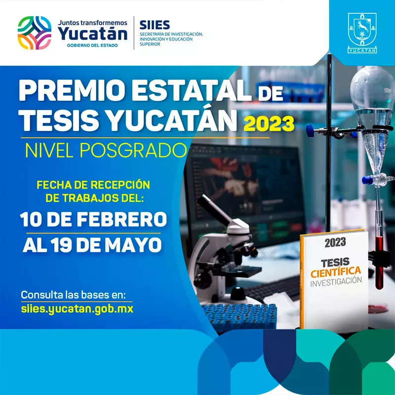 Premio estatal de tesis Yucatán, nivel posgrado, 2023