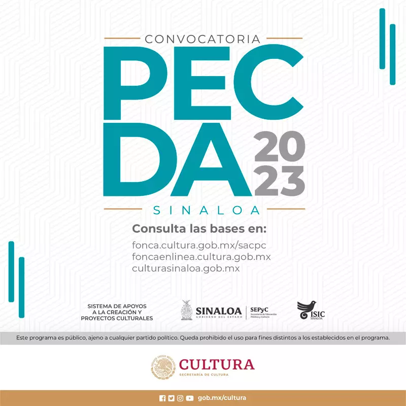 Programa de Estímulo a la Creación y Desarrollo Artístico - PECDA, Sinaloa, 2023